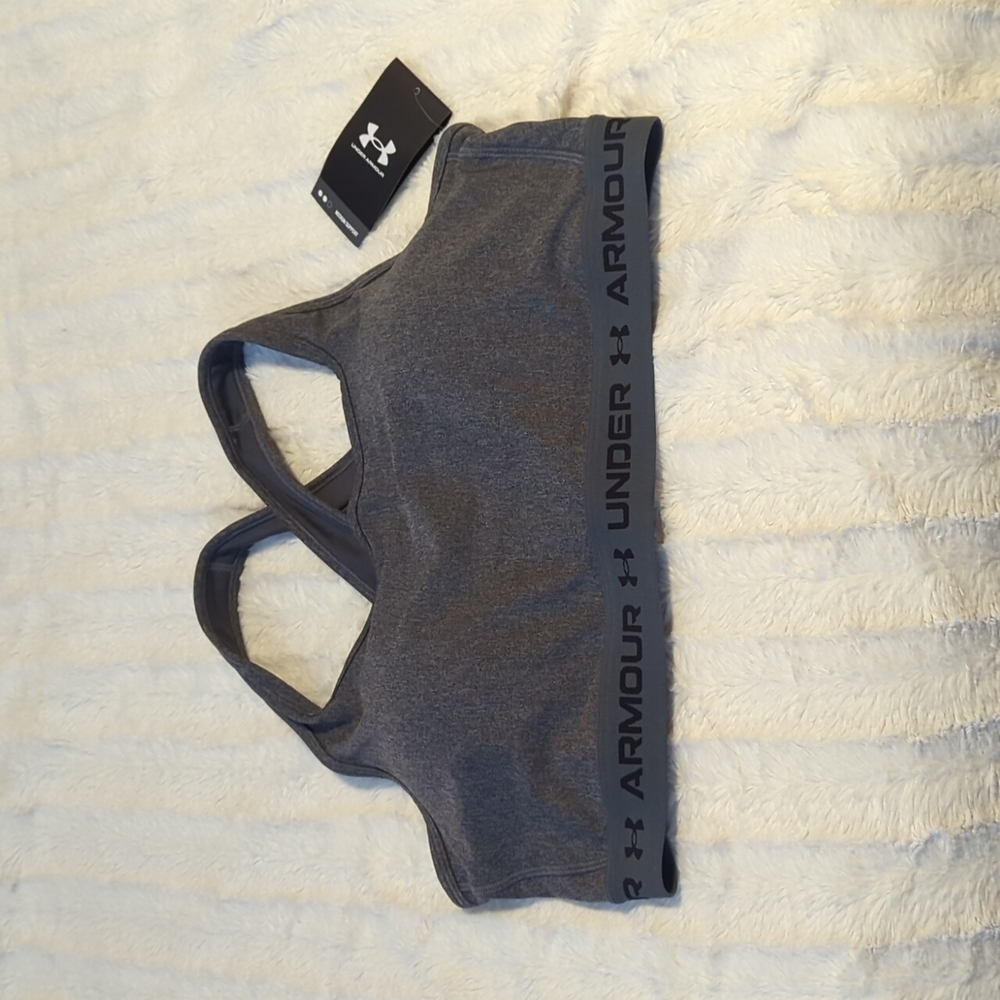 Under Armour 2X sports bra - gray, cross back, medium support